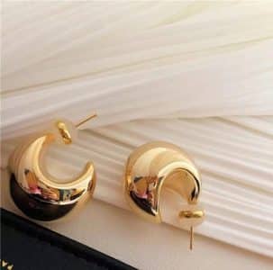 Water drop earrings plated with gold photo review