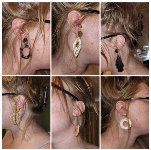 Bamboo rattan hand woven wooden earrings Bohemian rattan woven earrings photo review